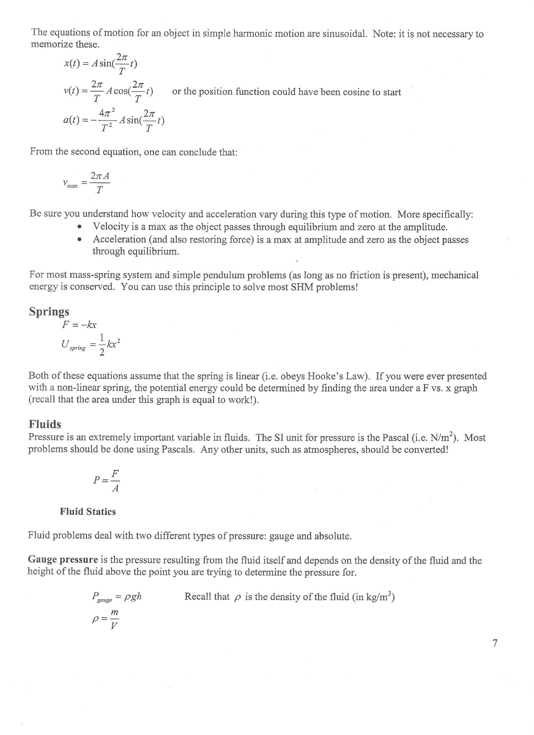 My Ap Physics B Very Important Equation Sheets My Ap Physics B Very Important Equation Sheets